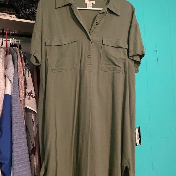 H&M Dresses & Skirts - H&M Olive Green Tshirt Dress Size Medium